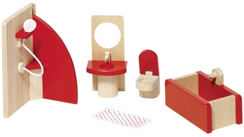 Goki salle de bain maison de poupée set d'accessoires en bois pour maison de poupée-2