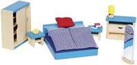 Goki chambre maison de poupée ensemble meubles bois accessoires 14 pièces-2