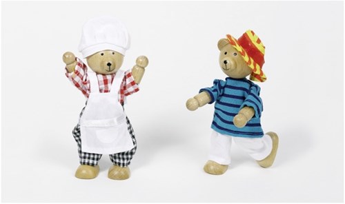 Goki ours poupées maison de poupée set avec vêtements et boîte en bois-2