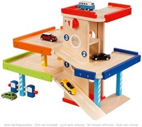 Goki houten parkeergarage speelgoed met lift en wasstraat-2