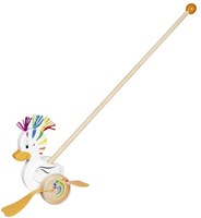 Goki canard à pousser en bois - jouet coloré pour tout-petits-2