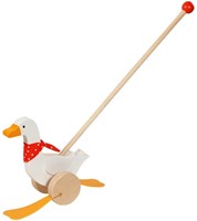 Goki jouet à pousser en bois oie - trotteur bébé motricité-2