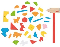 Goki jeu de marteau et clous en bois - jouet éducatif pour enfants-2
