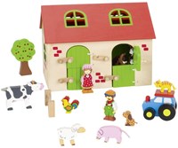 Goki houten boerderij poppenhuis 13-delig speelgoed boerderij-2