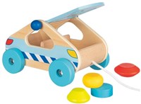 Goki voiture à tirer en bois avec formes - jouet éducatif pour enfants-2