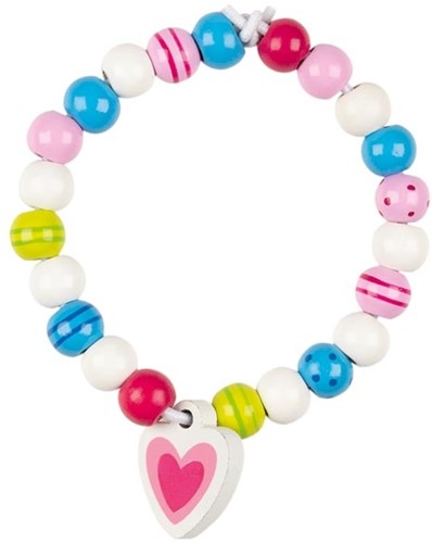 Goki set de perles en bois - jouet créatif coloré pour enfants-2