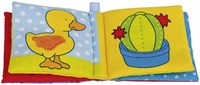 Goki livre en tissu pour bébé avec couineur et papier qui crépite - jouet coloré-2