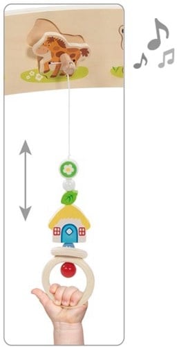 Goki baby gym en bois animaux de la ferme avec sons - jouet éducatif-2