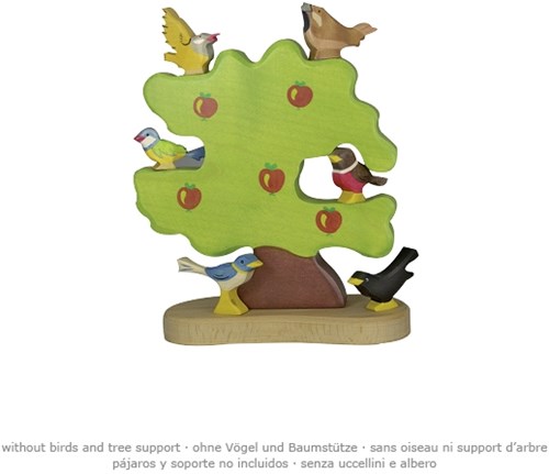 Holztiger arbre en bois - Jouet pour oiseaux et enfants-2
