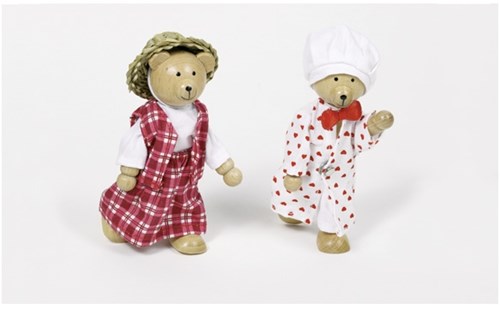 Goki ours poupées maison de poupée set avec vêtements et boîte en bois-3