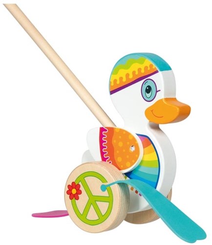 Goki houten duwfiguur eend Enna - loopwagen speelgoed-3