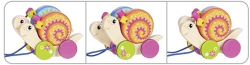 Goki jouet en bois animal à tirer - Escargot pour tout-petits et enfants-3
