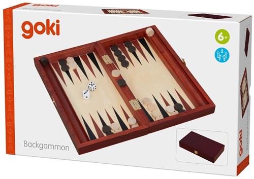 Goki Backgammon houten bordspel klassiek strategiespel-3