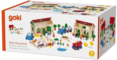 Goki ferme en bois jouet - set de ferme 71 pièces-3