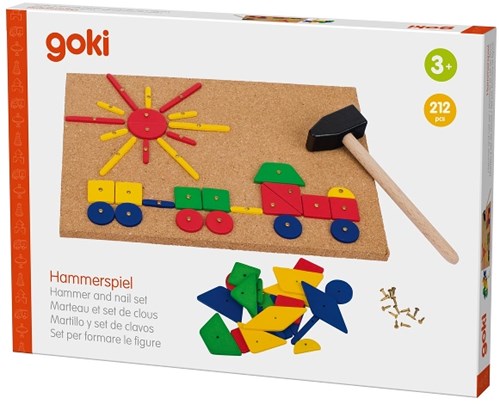 Goki XXL jeu de marteau set de construction - jouet en bois créatif-3