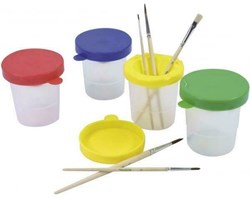 Haba penselenbeker met deksel - 1 stuk / kleur - willekeurig geleverd
