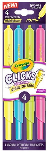 Crayola -  Surligneurs Clicks rétractables - 4 pcs