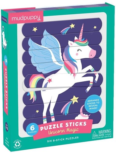 Mudpuppy puzzel stokjes Eenhoorn Magie - kleurrijke kinderpuzzel