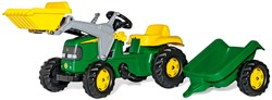 Rolly Toys traptractor John Deere met aanhanger en frontlader - speelgoed tractor