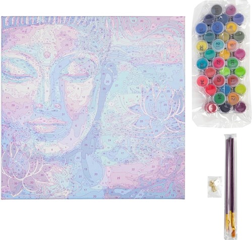 Craft Buddy kit peinture par numéros Bouddha 30x30cm toile acrylique-3