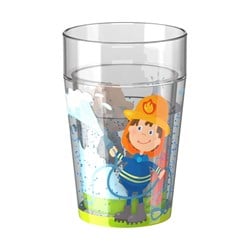 Haba glitterbeker brandweer limonadebeker voor kinderen kleurrijk