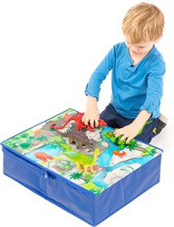 Pop it Up Speelbox Dinosaurus - Opbergdoos & Speelmat - Opbergbox die past onder het bed - Speelgoedkist voor dino's & ander speelgoed - Jongens & meisjes