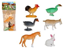 Boerderijdieren in zak 6-delig 28x13x5cm
