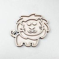 FiQ forme à remplir en bois jouet sensoriel Lion 12×13 cm