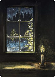 Kapitein Kalk kaart krijtbordkunst Winter's venster set van 5 kaarten