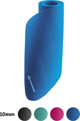 Schildkröt fitnessmat blauw 10mm antislip met draagriem en tips