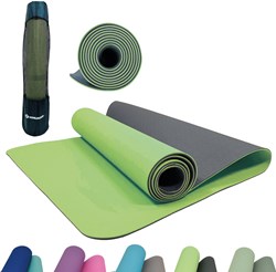 Schildkröt yogamat lime-antraciet 4mm - antislip fitnessmat PVC-vrij