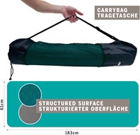 Schildkröt yogamat antislip tweekleurig 4mm antraciet blauw PVC-vrij-3