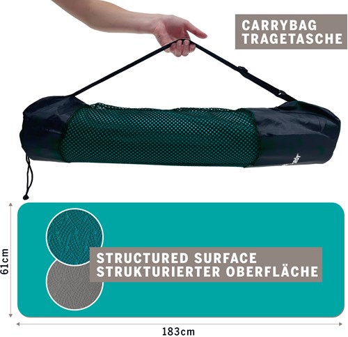 Schildkröt yogamat antislip tweekleurig 4mm antraciet blauw PVC-vrij-3
