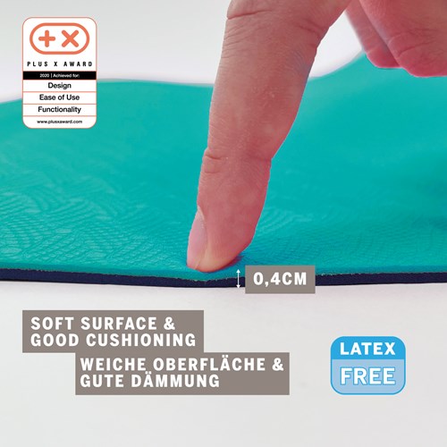 Schildkröt yogamat antislip tweekleurig 4mm antraciet blauw PVC-vrij-2