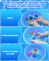 Kakuna 6 herbruikbare hervulbare waterballonnen zelfsluitend met magneet sluiting - waterspel / waterspeelgoed voor kinderen - badspeelgoed-2