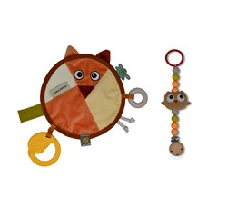 Dolce Toys speelgoed Earth knuffeldoekje & speenketting - Fiona Vos & Ollie Uil