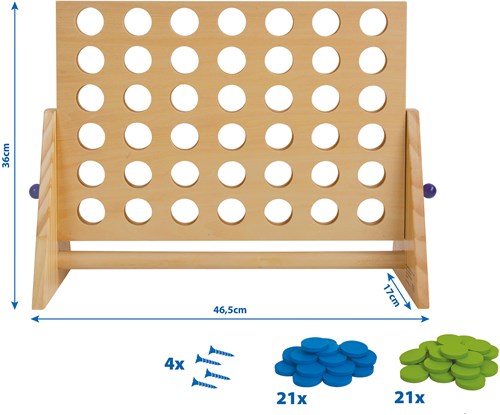 Schildkröt houten spel 4 op een rij XXL duurzaam FSC hout-2