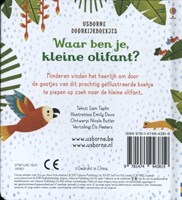 Usborne doorkijkboekje babyboek Waar ben je, kleine olifant? 6 maanden+-2