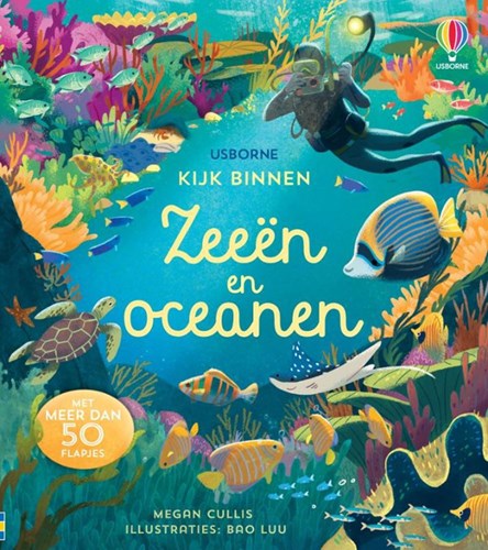 Usborne educatief kinderboek zeeën en oceanen kartonboek flapjes