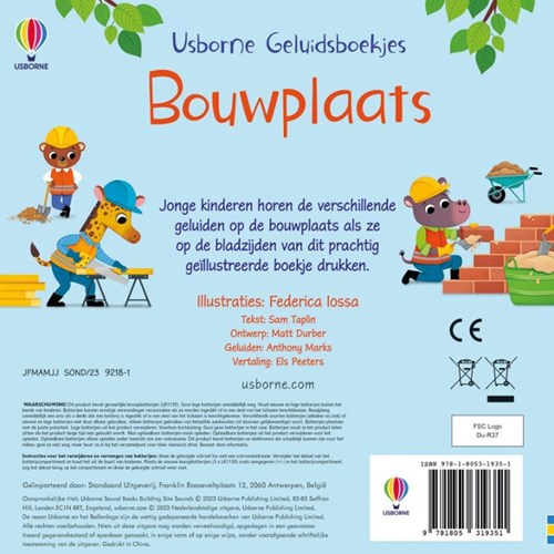 Usborne geluidsboek bouwplaats - interactief kinderboek met geluiden-2