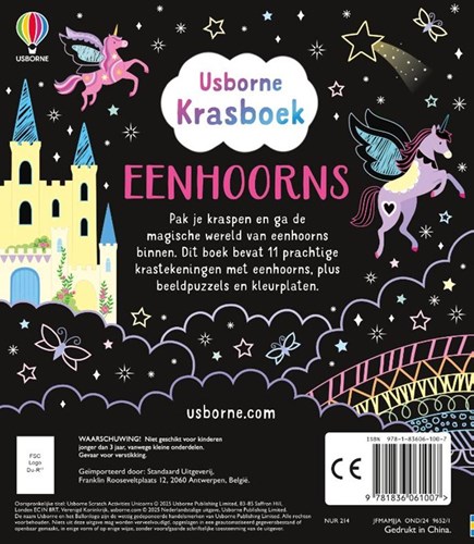 Usborne art à gratter licornes - livre d'activités créatives pour enfants-2