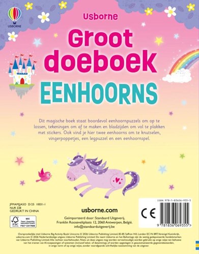 Usborne eenhoorn doeboek - creatief stickerboek en puzzelboek-2