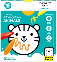 Banana Panda Laaang Kleurboekje: De schrijf greep dieren 18m+