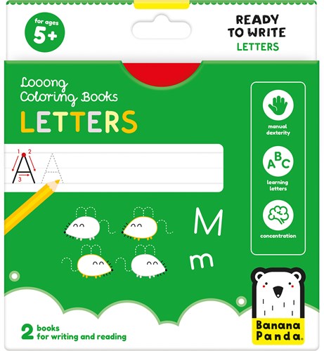 Banana Panda Looong Livre de Coloriage: Prêt à Écrire des Lettres 5+