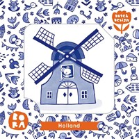 Ploegsma stoffenboek baby BORA Holland - knuffelboekje Delfts blauw
