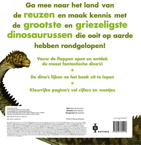 Gottmer livre de dinosaures avec grandes pages dépliantes pour enfants-2