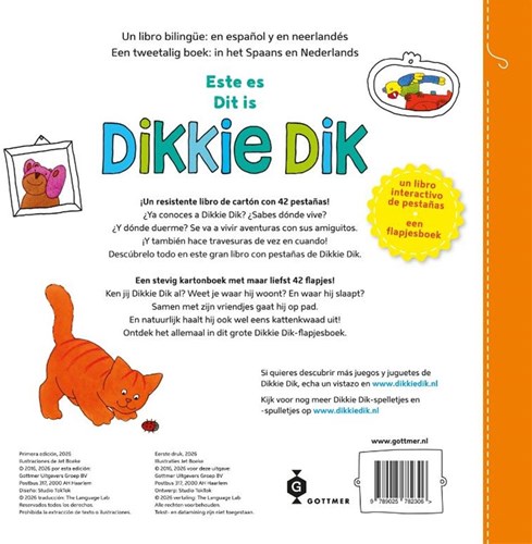 Gottmer Dikkie Dik livre à volets - livre interactif pour enfants dès 2 ans-2