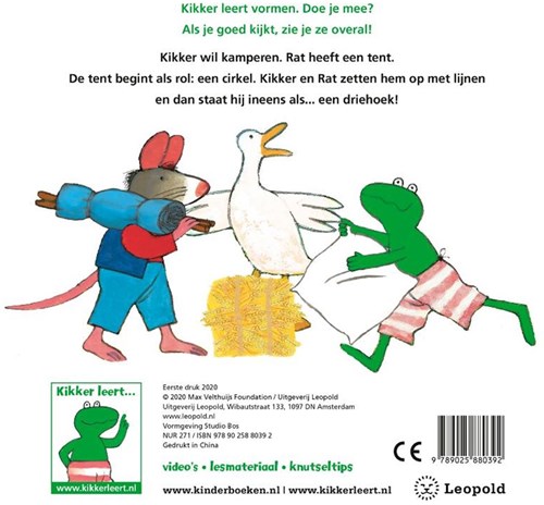 Leopold Kikker educatief vormenboek voor peuters en kleuters 3+-2