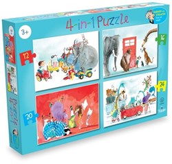Leopold puzzelset 4 in 1 Harmen van Straaten kleurrijk speelgoed 4+