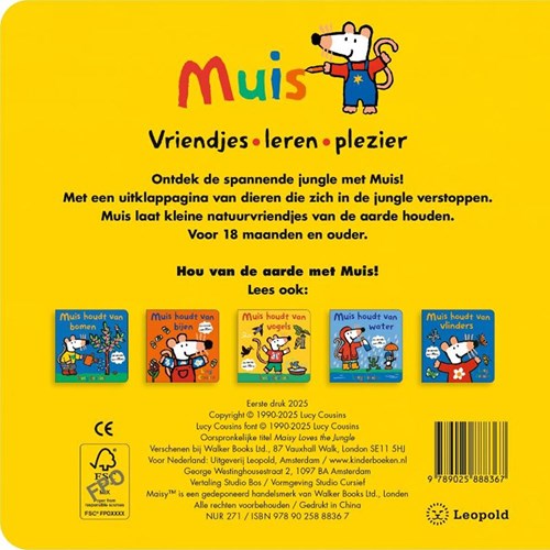 Kartonboek: Muis houdt van de jungle 2+-2